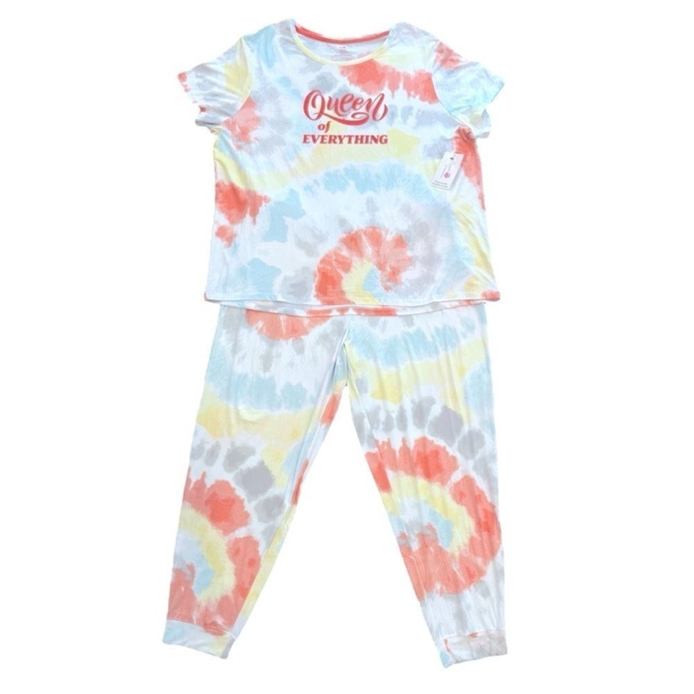 Secret Treasures Queen of Everything Tie Dye 2 Piece Pajama Set - Picture 4 of 10